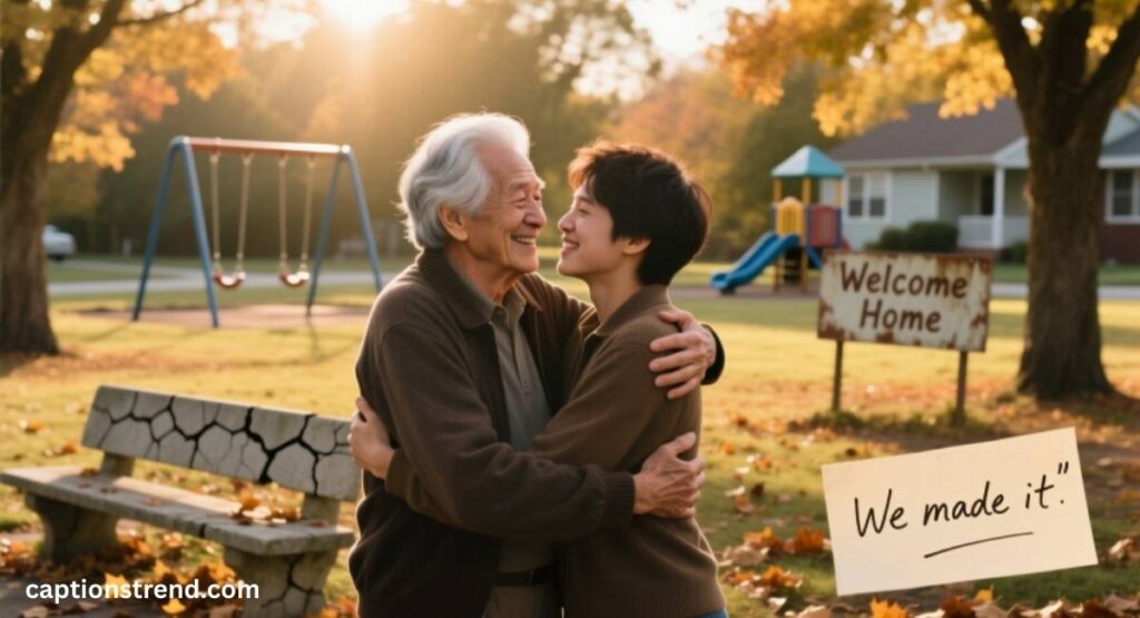 Captions for Reuniting with Friends After Ages