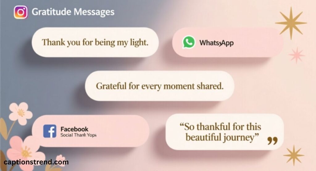 Gratitude Messages for Social Media Captions / Group Thank Yous